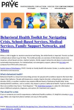 Behavioral Health Toolkit for Navigating Crisis, School-Based Services, Medical Services, Family Support Networks, and More
