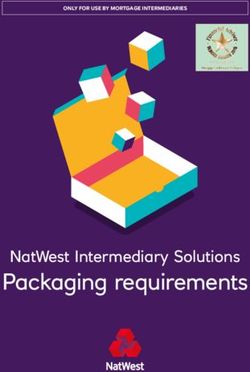 Packaging requirements - NatWest Intermediary Solutions - ONLY FOR USE BY MORTGAGE INTERMEDIARIES