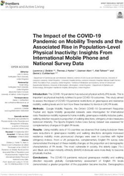The Impact of the COVID-19 Pandemic on Mobility Trends and the Associated Rise in Population-Level Physical Inactivity: Insights From ...