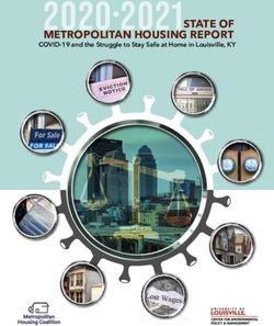 STATE OF METROPOLITAN HOUSING REPORT - COVID-19 and the Struggle to Stay Safe at Home in Louisville, KY - Metropolitan Housing Coalition