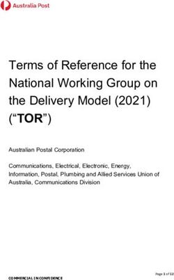 Terms of Reference for the National Working Group on the Delivery Model